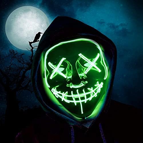 1 Pcs Neon Light Led Bright Toy Mask Black V-shaped Luminous Mask Glowing Mask Shining Toy