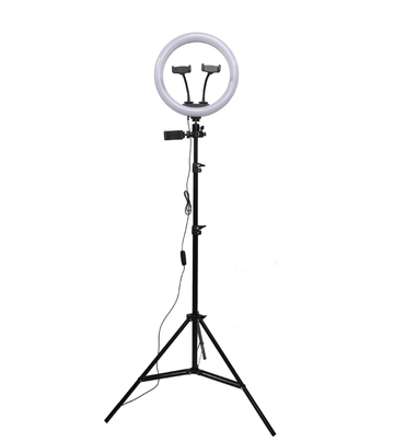 26cm Selfie RIng Light with 4.5 Feet Adjustable Tripod Stand - With White, Warm & Soft Light Function for Live Streaming or Studio Photography